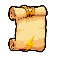 Lightning Spell Scroll Tied With Gold Cord — free pixel art sprite from the Rpg Loot Scrolls collection, transparent PNG