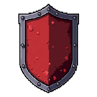 heater knight shield  blood stained battle worn