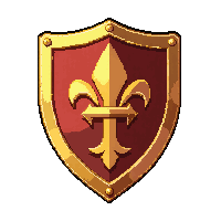heater knight shield  gold trimmed royal
