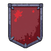 pavise large rectangular  blood stained battle worn