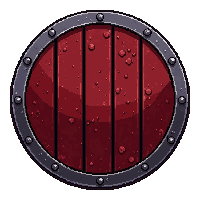 round buckler  blood stained battle worn