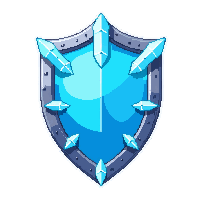 Spiked Combat Shield Frost Enchanted Icy — free pixel art sprite from the Rpg Loot Shields collection, transparent PNG