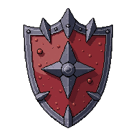 Spiked Combat Shield Rusted Broken — free pixel art sprite from the Rpg Loot Shields collection, transparent PNG