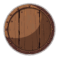 Viking Round Wooden  Vintage Antique — free pixel art sprite from the Rpg Loot Shields collection, transparent PNG