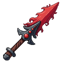 Barbed War Spear  Demonic Infernal — free pixel art sprite from Rpg Loot Spears
