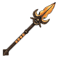 boar hunting spear with crossguard fire enchanted molten