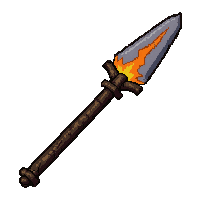 boar hunting spear with crossguard lightning charged crackling