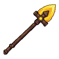 boar hunting spear with crossguard magical glowing