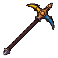 Halberd Polearm Mythic Rainbow Tier — free pixel art sprite from the Rpg Loot Spears collection, transparent PNG