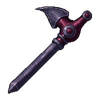 Naginata Curved Blade Polearm Cursed Dark — free pixel art sprite from the Rpg Loot Spears collection, transparent PNG