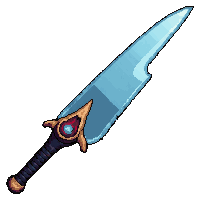 Naginata Curved Blade Polearm Frost Enchanted Icy — free pixel art sprite from the Rpg Loot Spears collection, transparent PNG