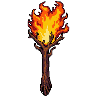 branching tree druid staff  fire enchanted molten