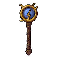 branching tree druid staff  gold trimmed royal