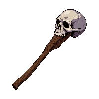 gnarled witch staff with skull  common starter tier