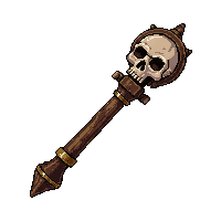 gnarled witch staff with skull  legendary ornate
