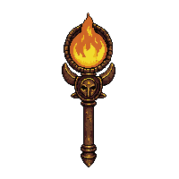 golden priest staff with sun  cursed dark