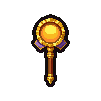 golden priest staff with sun  epic purple tier