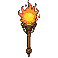 golden priest staff with sun  fire enchanted molten