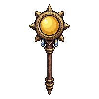 golden priest staff with sun  frost enchanted icy