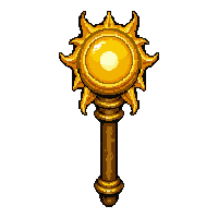 golden priest staff with sun  holy blessed radiant