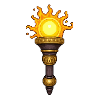 golden priest staff with sun  magical glowing