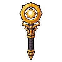 golden priest staff with sun  mythic rainbow tier