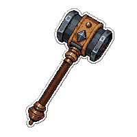 Metal Warhammer Staff Legendary Ornate — free pixel art sprite from the Rpg Loot Staves collection, transparent PNG
