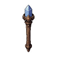 Wooden Wizard Staff With Crystal Top Ancient Weathered — free pixel art sprite from the Rpg Loot Staves collection, transparent PNG