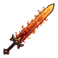 Broadsword Wide Blade  Fire Enchanted Molten — free pixel art sprite from Rpg Loot Swords