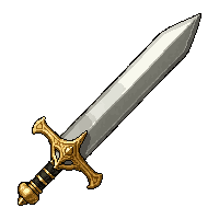 broadsword wide blade gold trimmed royal