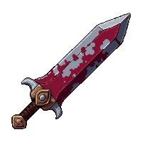 Estoc Piercing Thrust Blade  Blood Stained Battle Worn — free pixel art sprite from the Rpg Loot Swords collection, transparent PNG