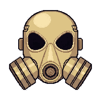 Gas Mask Filter  Desert Tan Sand — free pixel art sprite from the Runner Action Gear collection, transparent PNG