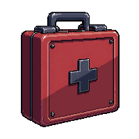Medkit Field Kit Damaged But Functional — free pixel art sprite from the Runner Action Gear collection, transparent PNG