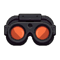 Night Vision Goggles  Retro Vintage Style — free pixel art sprite from the Runner Action Gear collection, transparent PNG