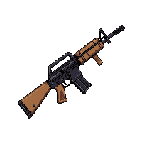 Assault Rifle Modern  Blueprint Wireframe — free pixel art sprite from Runner Action Weapons