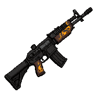 assault rifle modern  flame decal orange