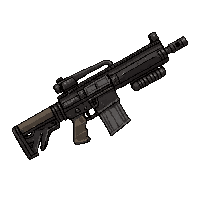 Assault Rifle Modern  Laser Sight Equipped — free pixel art sprite from Runner Action Weapons