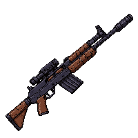 assault rifle modern  worn battle scarred