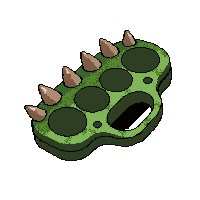 brass knuckles spiked  jungle camo green