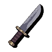 Combat Knife Tactical Chrome Polished — free pixel art sprite from the Runner Action Weapons collection, transparent PNG