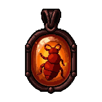 Amber Insect Pendant  Blessed Holy — free pixel art sprite from Runner Amulets