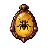 amber insect pendant  glowing enchanted