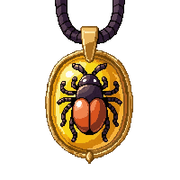 Amber Insect Pendant  On Gold Chain — free pixel art sprite from Runner Amulets