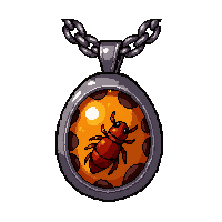 amber insect pendant  on silver chain