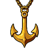 anchor sea amulet  on gold chain