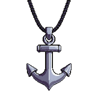 Anchor Sea Amulet  On Silver Chain — free pixel art sprite from Runner Amulets