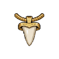 bone tooth necklace  on gold chain