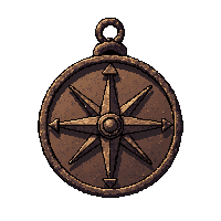 Compass Rose Pendant  Ancient Tarnished — free pixel art sprite from Runner Amulets