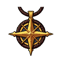 Compass Rose Pendant  On Leather Cord — free pixel art sprite from Runner Amulets
