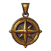 Compass Rose Pendant  Pristine Polished — free pixel art sprite from Runner Amulets